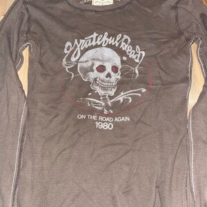 Grateful Dead Brown Skull Long Sleeve Tee